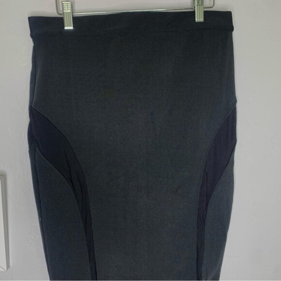 Missguided Black Ribbed Bodycon Pencil Skirt w/ Mesh Side Panels Size 12 - Picture 2 of 10